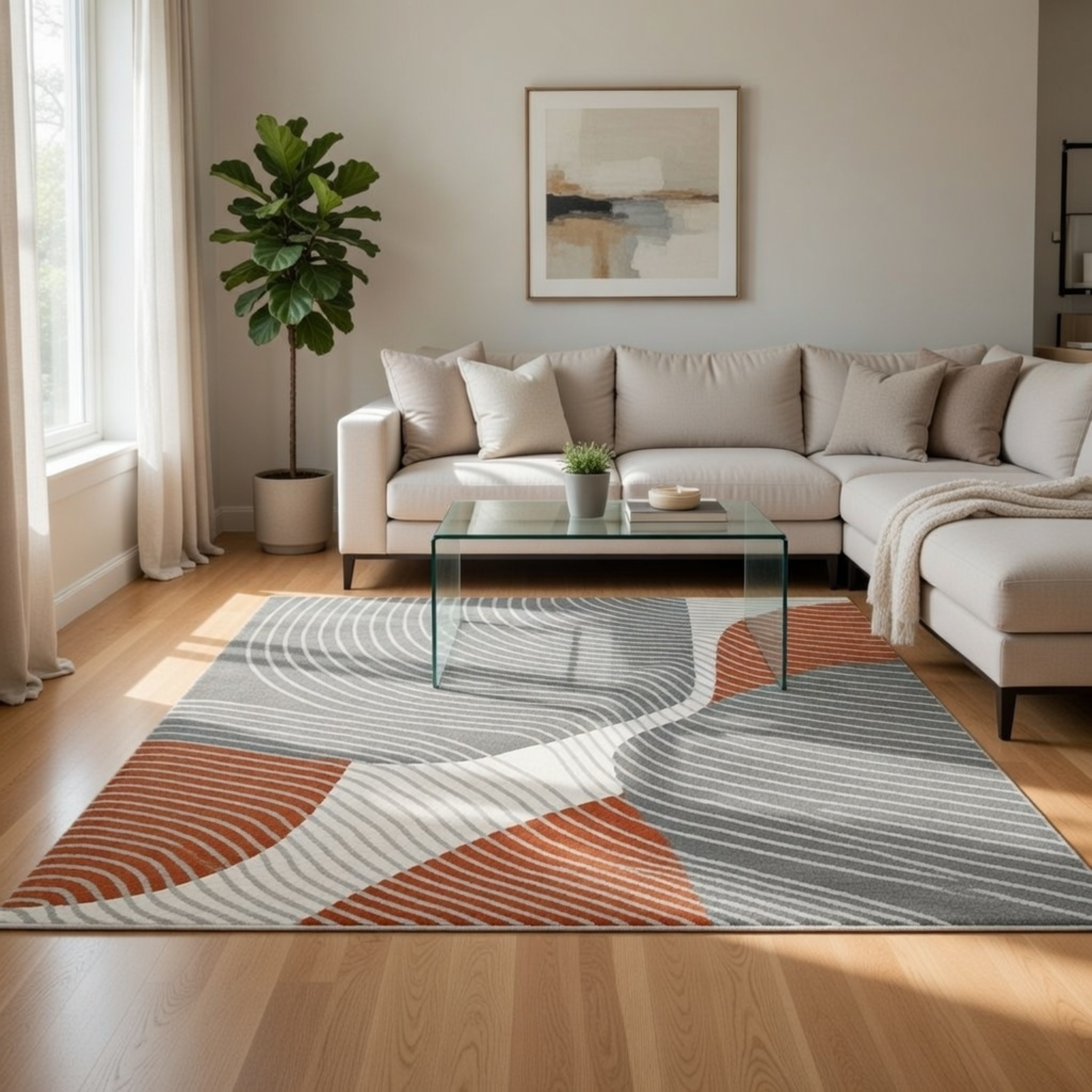 Le Tapis "Azur Abstrait" 001